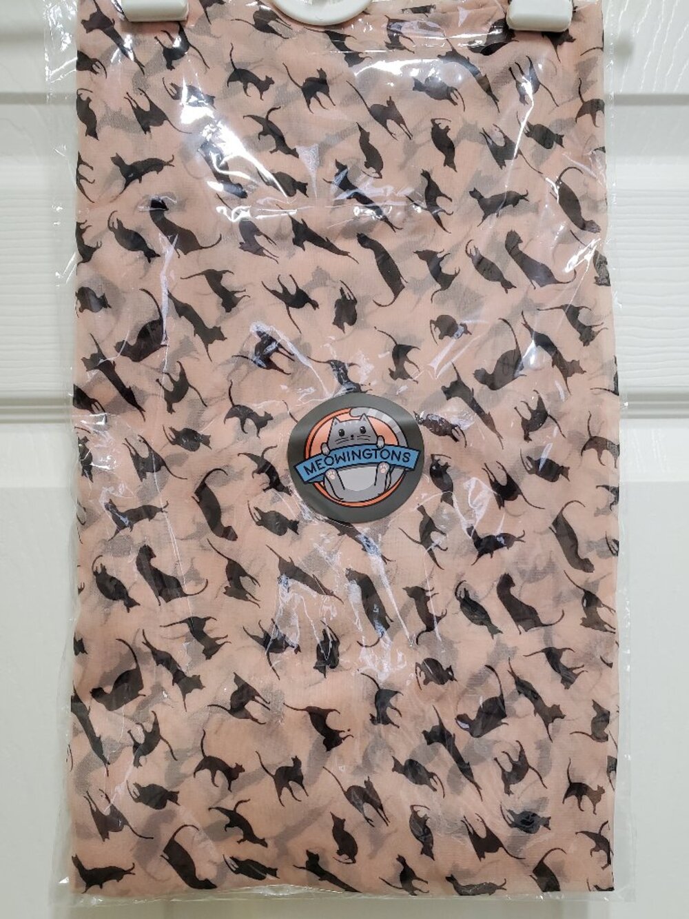 Light Pink and Black Clowder (Cat) Scarf